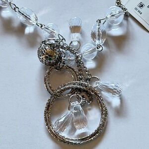 Ralph Lauren Silver and Clear Beaded Necklace